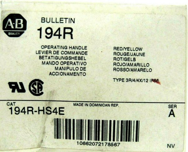 NEW ALLEN BRADLEY 194R-HS4E OPERATING HANDLE SER A 194RHS4E - Image 5
