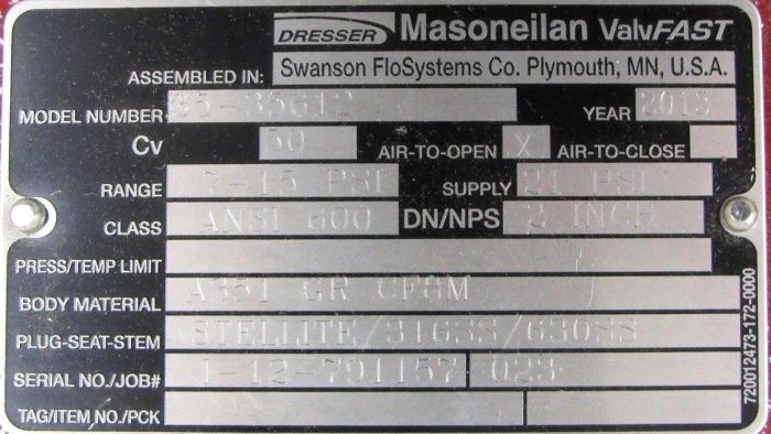 NEW DRESSER MASONEILAN 35-35612 ROTARY CONTROL VALVE 3535612 7-15PSI - Image 6