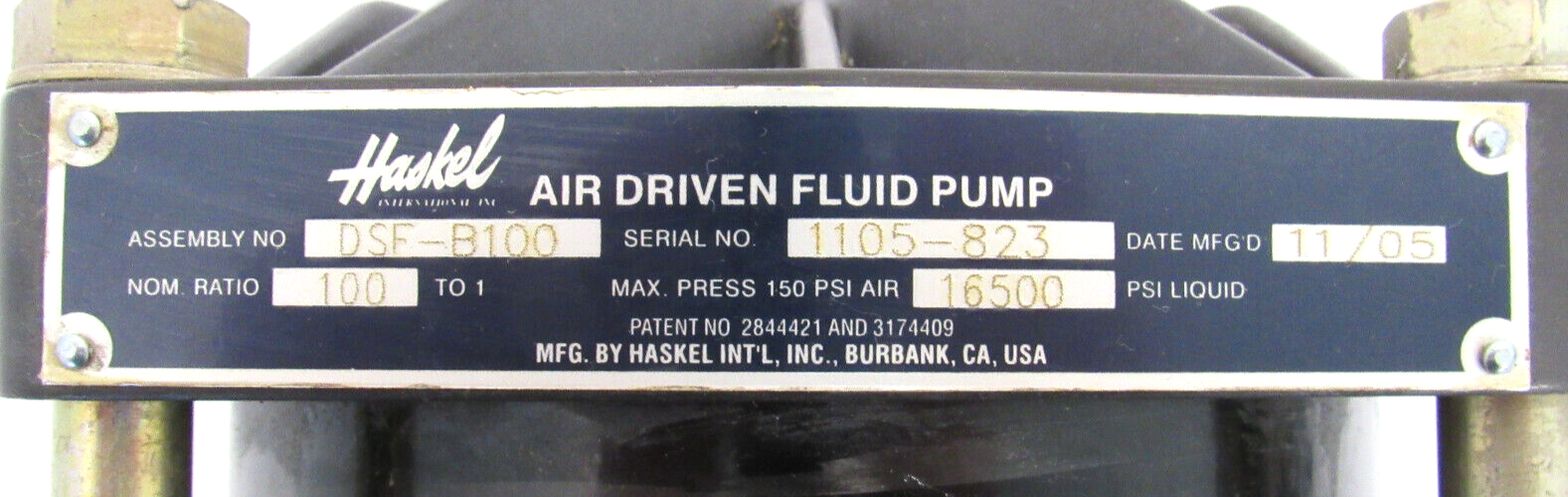 NEW HASKEL DSF-B100 AIR DRIVEN FLUID PUMP 100:1 DSFB100 - Image 5