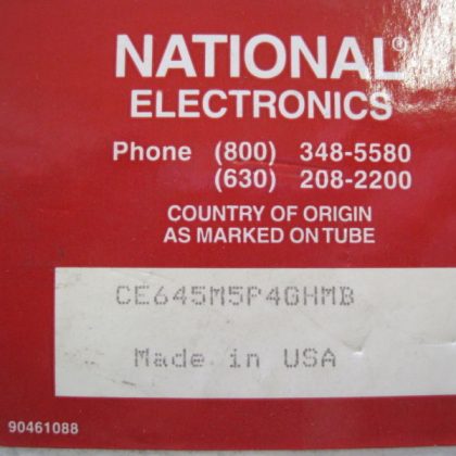 NEW NATIONAL ELECTRONICS CE645M5P4GHMB CRT TUBE