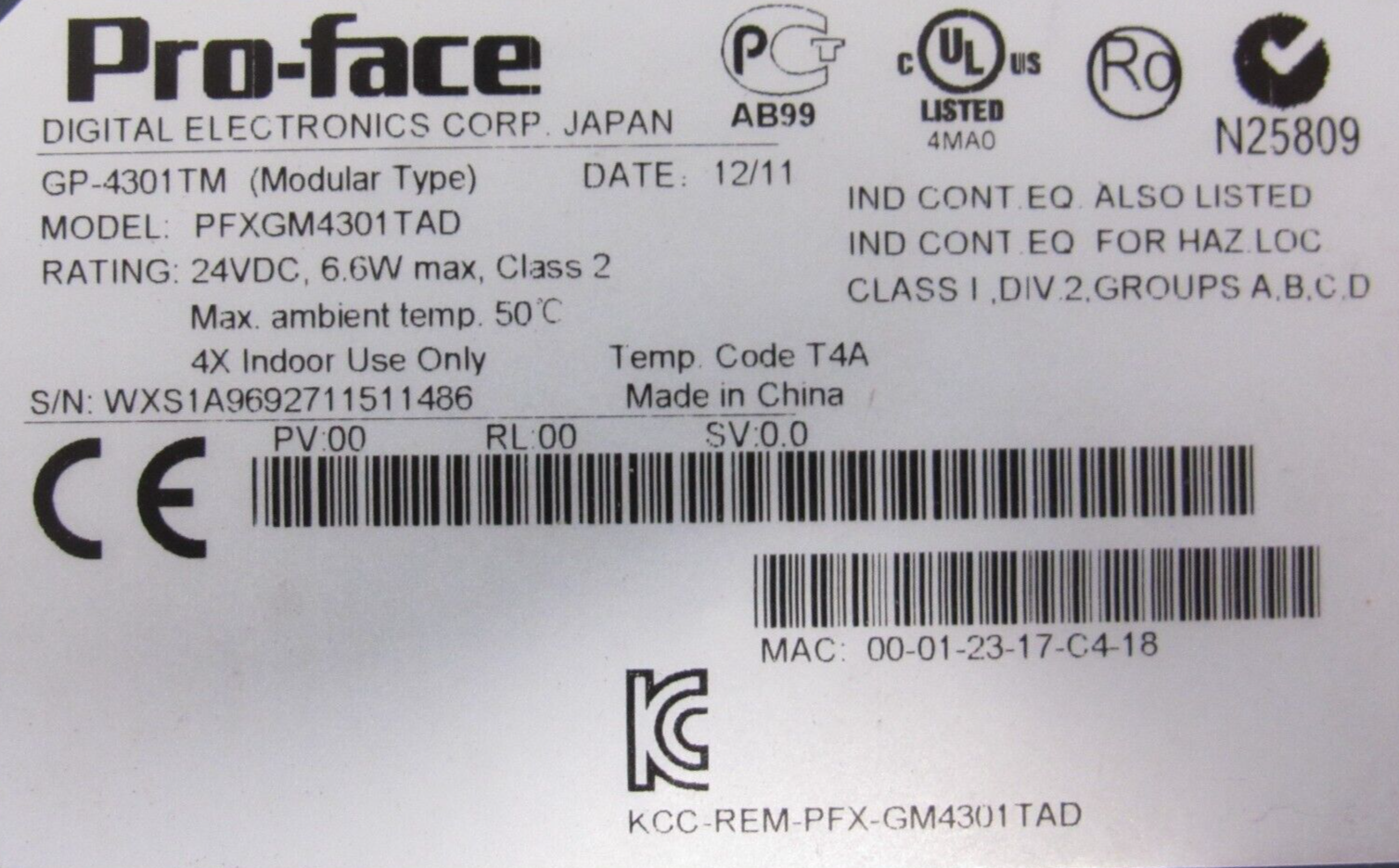 NEW PROFACE PFXGM4301TAD TOUCH SCREEN GP-4301TM - SB Industrial