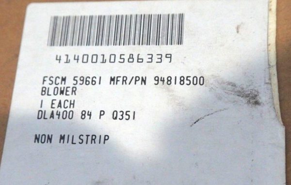 NEW ROTRON UNIVERSAL 94818500 HF1H011N BLOWER SER.11SA 3300 R.P.M. 1 PHASE .4 HP - Image 5