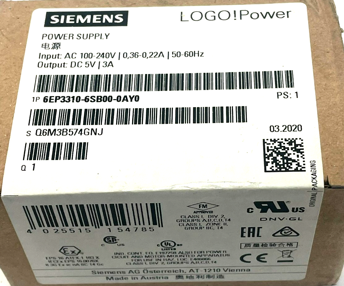 NEW SEALED SIEMENS 6EP3310-6SB00-0AY0 POWER SUPPLY 6EP33106SB000AY0 - Image 3