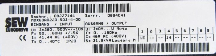 NEW SEW EURODRIVE MDX60A0220-503-4-00 AC DRIVE 08243492 MDX60A0220503400 - Image 6