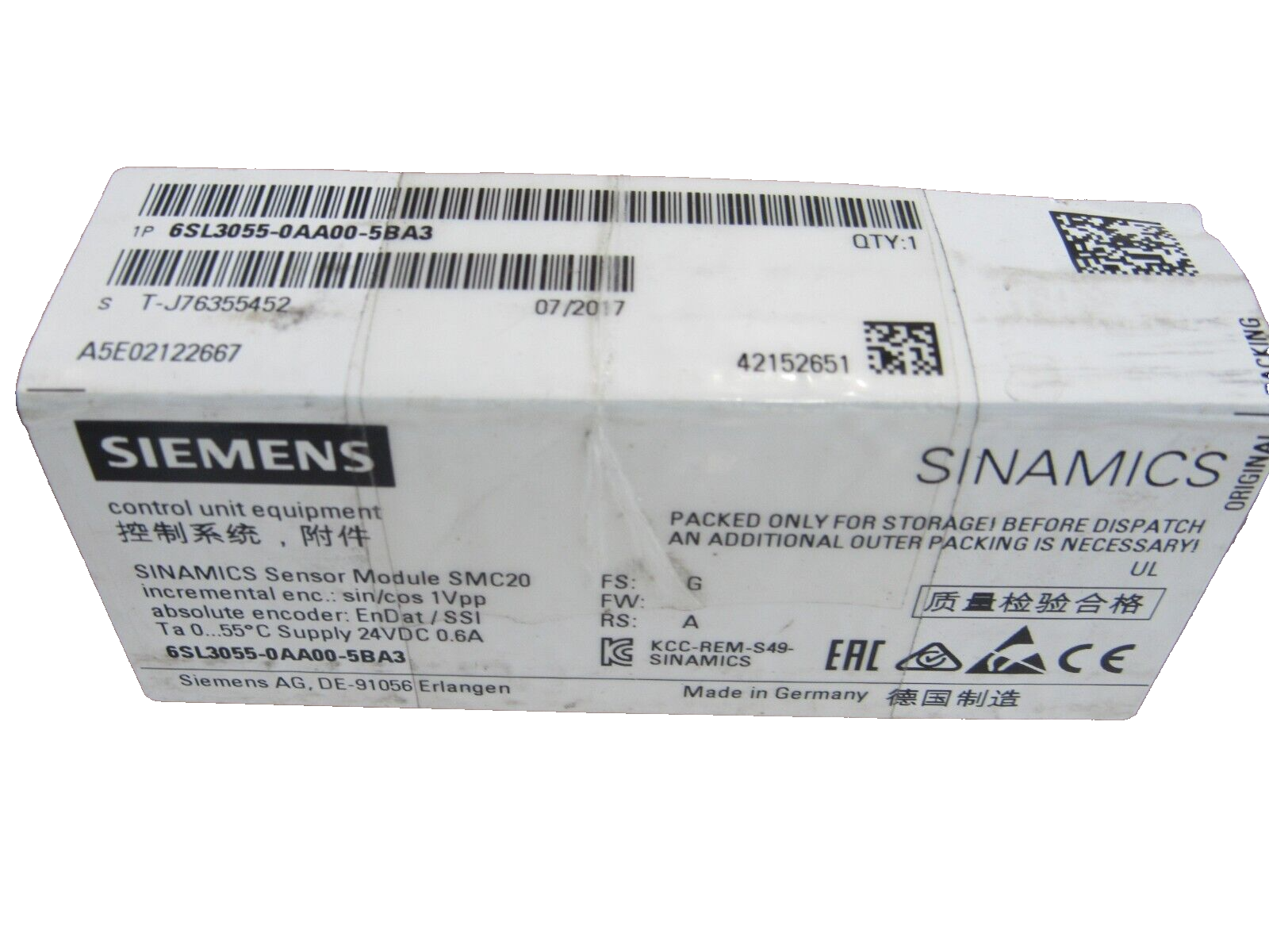 NEW SIEMENS 6SL3055-0AA00-5BA3 CONTROL UNIT 6SL30550AA005BA3 - Image 4