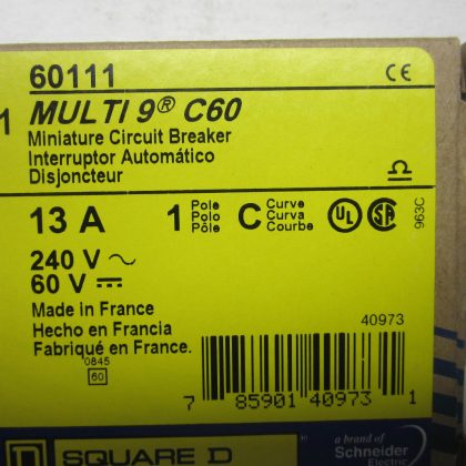 NEW SQUARE D 60111 CIRCUIT BREAKER MULTI 9 C60
