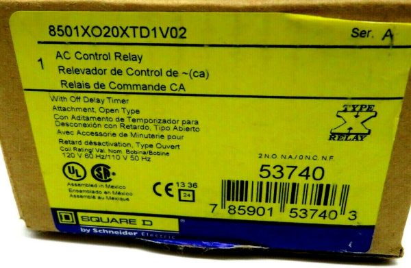 NEW SQUARE D 8501XO20XTD1V02 AC CONTROL RELAY 8501X020XTE1 - Image 7