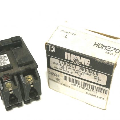 NEW SQUARE D HOM270 CIRCUIT BREAKER  2 POLE  SER.1