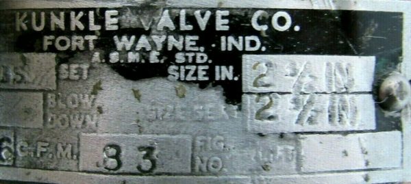 REFURBISHED KUNKLE VALVE 83 SAFETY VALVE 2-1/2" - Image 4
