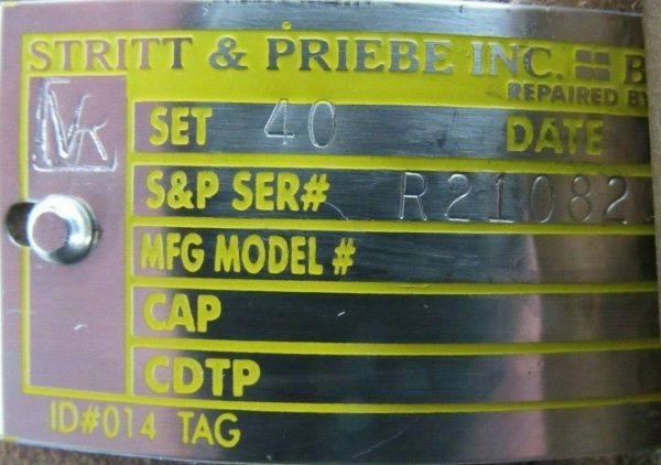 REFURBISHED KUNKLE VALVE 83 SAFETY VALVE 2-1/2" - Image 6