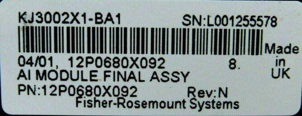 USED FISHER ROSEMOUNT DELTA V 12P0680X092 INPUT MODULE KJ3002X1-BA1 - Image 5
