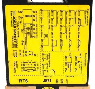 USED JOKAB SAFETY RT6 SAFETY RELAY 115 VAC - SB Industrial Supply, Inc.
