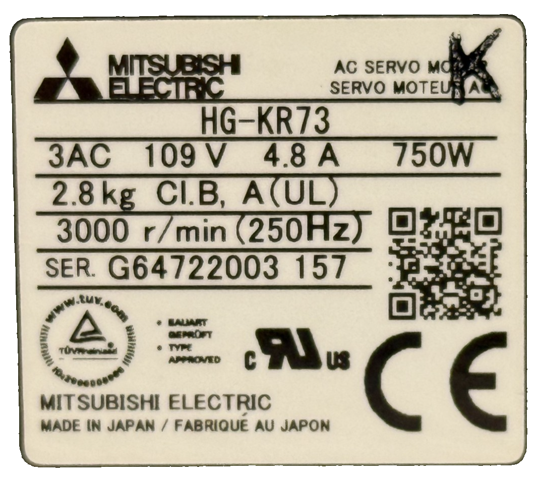 USED MITSUBISHI HG-KR73 SERVO MOTOR 3000RPM W/ APEX DYNAMICS AB090-S1-P2 GEARBOX - Image 6