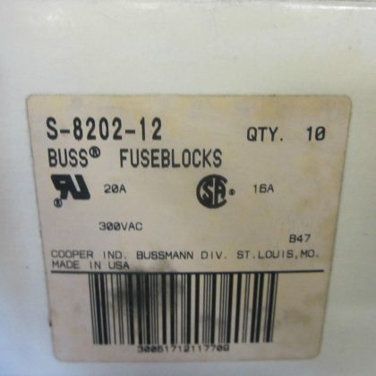 10 NEW BUSSMANN S-8202-12 FUSEBLOCKS S820212