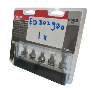 NEW BEP 777-BB5S-650 5 STUD BUSBAR 650A 50V 777BB5S650