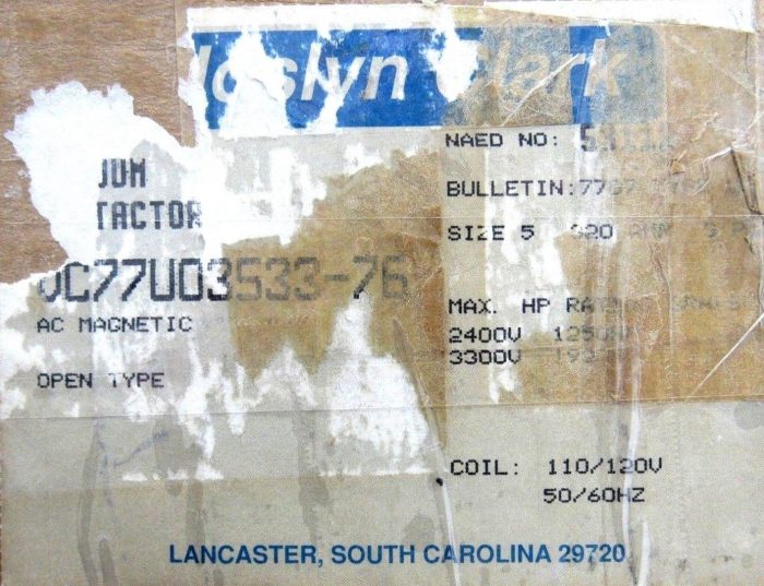 NEW JOSLYN CLARK VC77U03533-76C VACUUM CONTACTOR VC77U0353376C - Image 6