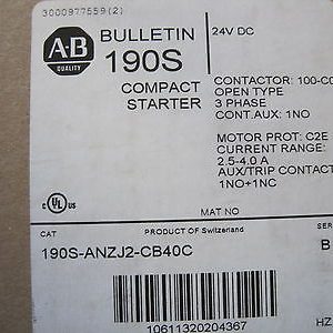 NEW SEALED ALLEN BRADLEY 190S-ANZJ2-CB40C COMPACT STARTER 190SANZJ2CB40C