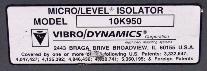 NEW VIBRO DYNAMICS 10K950 MICRO LEVEL ISOLATOR 1.25M10 - Image 4