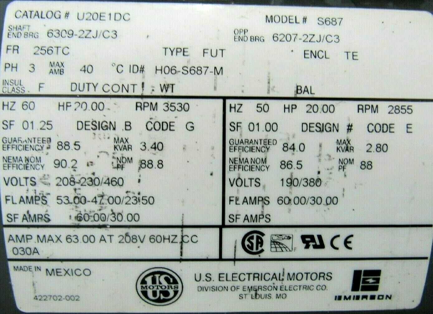 NEW VORTRON 2C011010 AIRPOWER BLOWER 20HP 208230/460V S687 3530/RPM