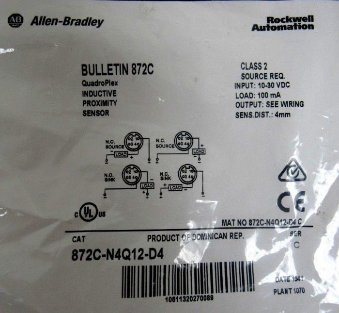NEW ALLEN BRADLEY 872C-N4Q12-D4 PROXIMITY SENSOR 872CN4Q12D4 SERIES C - Image 4