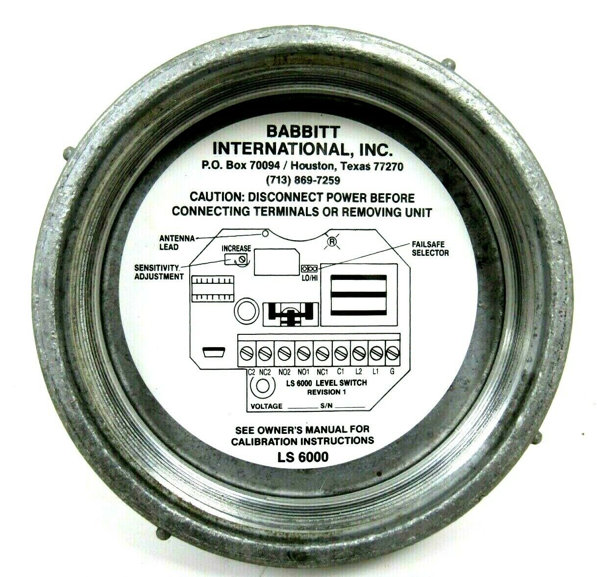 NEW BABBITT INTERNATIONAL LS6000 LEVEL SWITCH 10