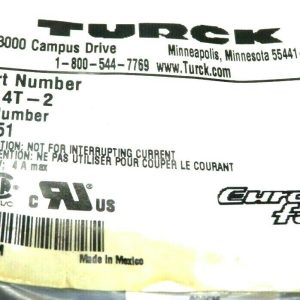 NEW LOT OF 2 SEALED TURCK RK 4T-2 CORDSET U2151 RK4T2