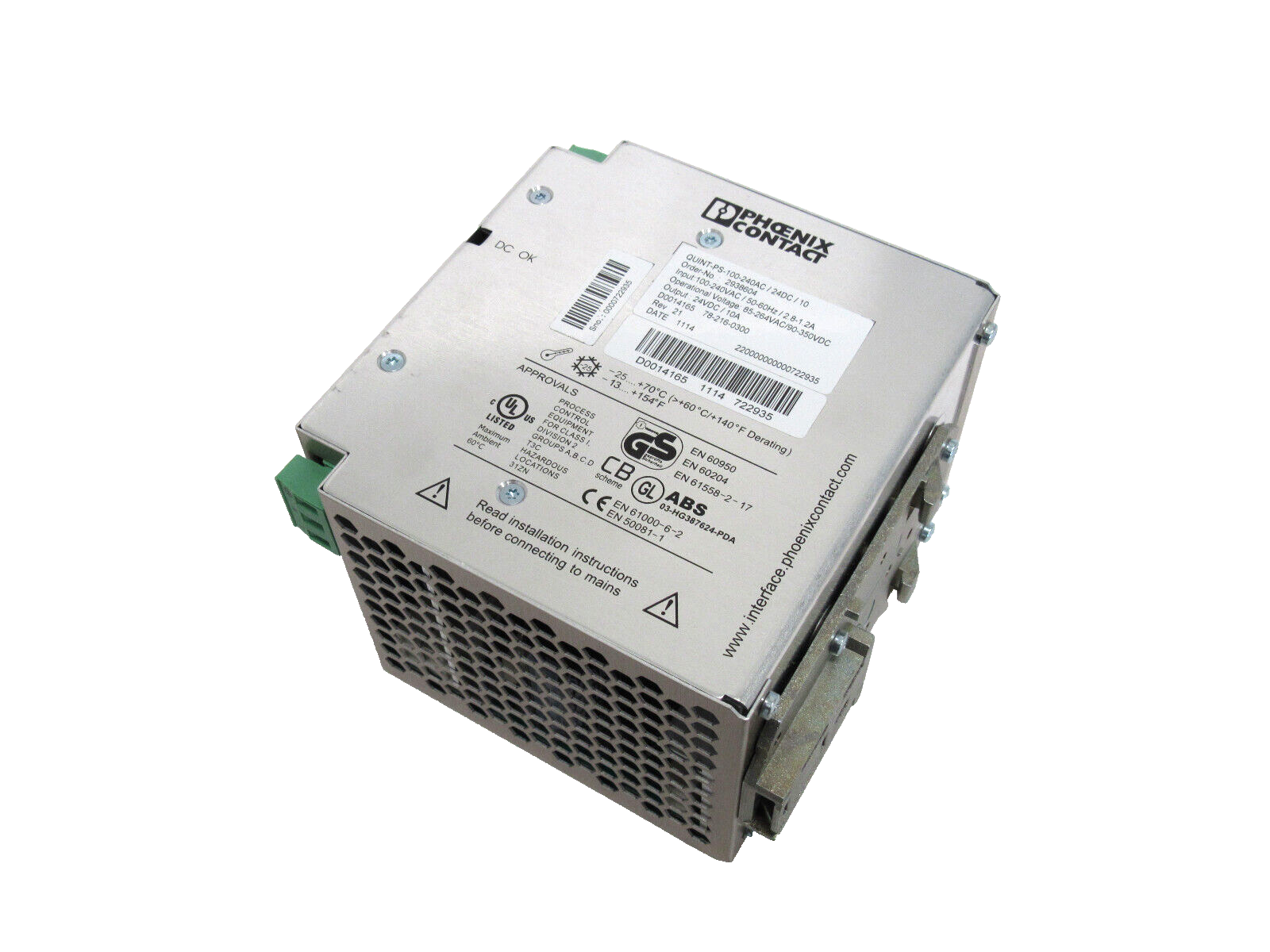 NEW PHOENIX CONTACT QUINT-PS-100-240AC/24DC/10 POWER SUPPLY 2938604 OUTPUT 24VDC - Image 3