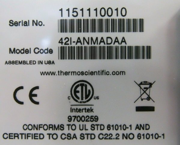 NEW THERMO SCIENTIFIC 42I NO-NO2-NOX ANALYZER 42I-ANMADAA S/N 1151110010 - Image 7