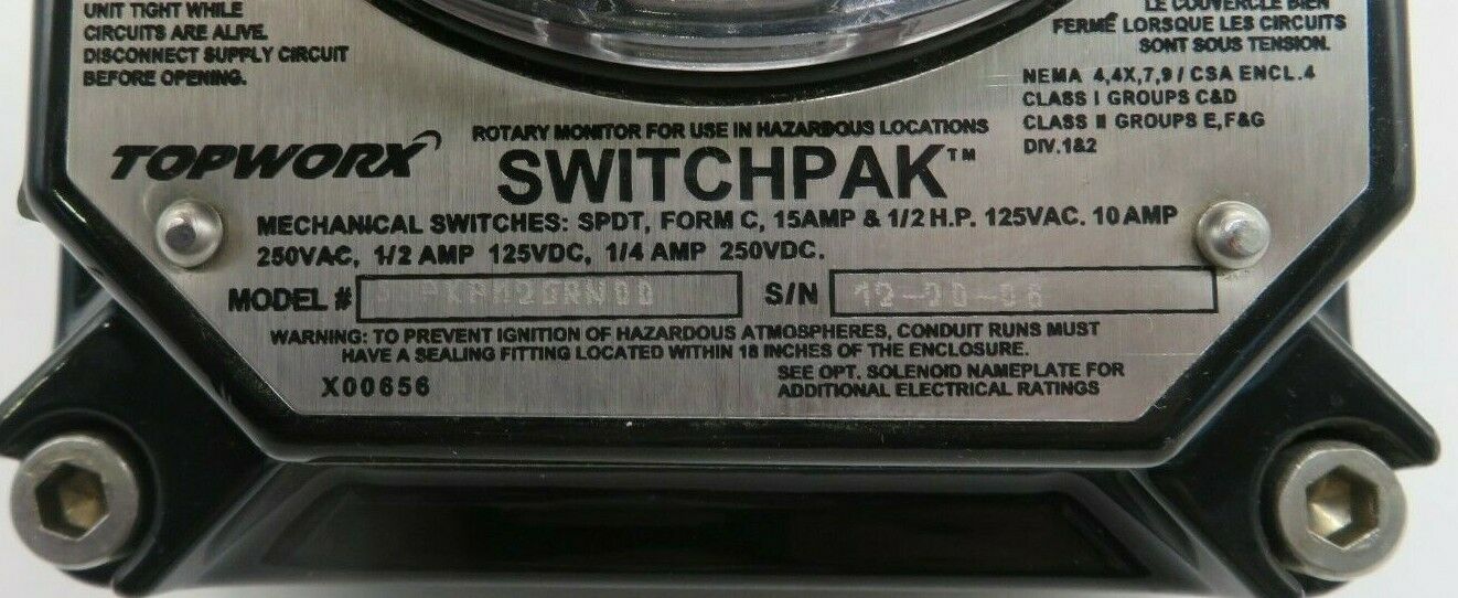 NEW TOPWORX SWITCHPAK SSPXPM2GRN00 ROTARY MONITOR SSPKPH2GRN00 - SB ...