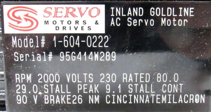 REFURBISHED CINCINNATI MILACRON 1-604-0222 SERVO MOTOR 16040222 - Image 5