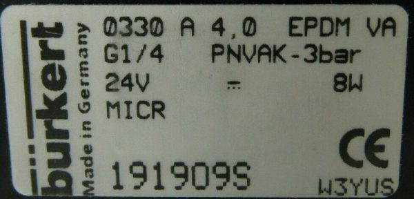NEW BURKERT 0330-A-4.0 SOLENOID VALVE 0330A40 0330-A-4.0-EPDM-VA-G1/4 191909S - Image 4