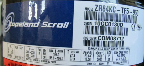 NEW COPELAND ZR84KC-TF5-950 SCROLL COMPRESSOR ZR84KCTF5950 - Image 4