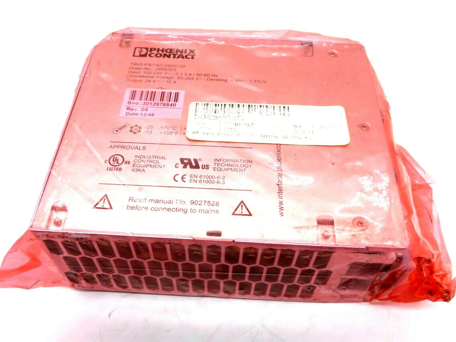 NEW PHOENIX CONTACT TRIO-PS/1AC/24DC/10 POWER SUPPLY 2866323 TRIOPS1AC24DC10 - Image 5