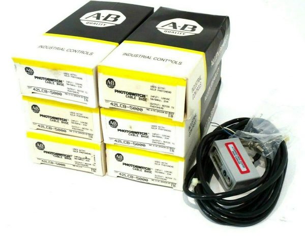 6 NEW ALLEN BRADLEY 42LCB-5000 PHOTOSWITCH CABLE BASE SER.B 42LCB5000