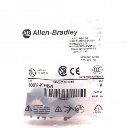 NEW ALLEN BRADLEY 800FP-P7PN5W CLEAR PILOT LIGHT SER.A 800FPP7PN5W