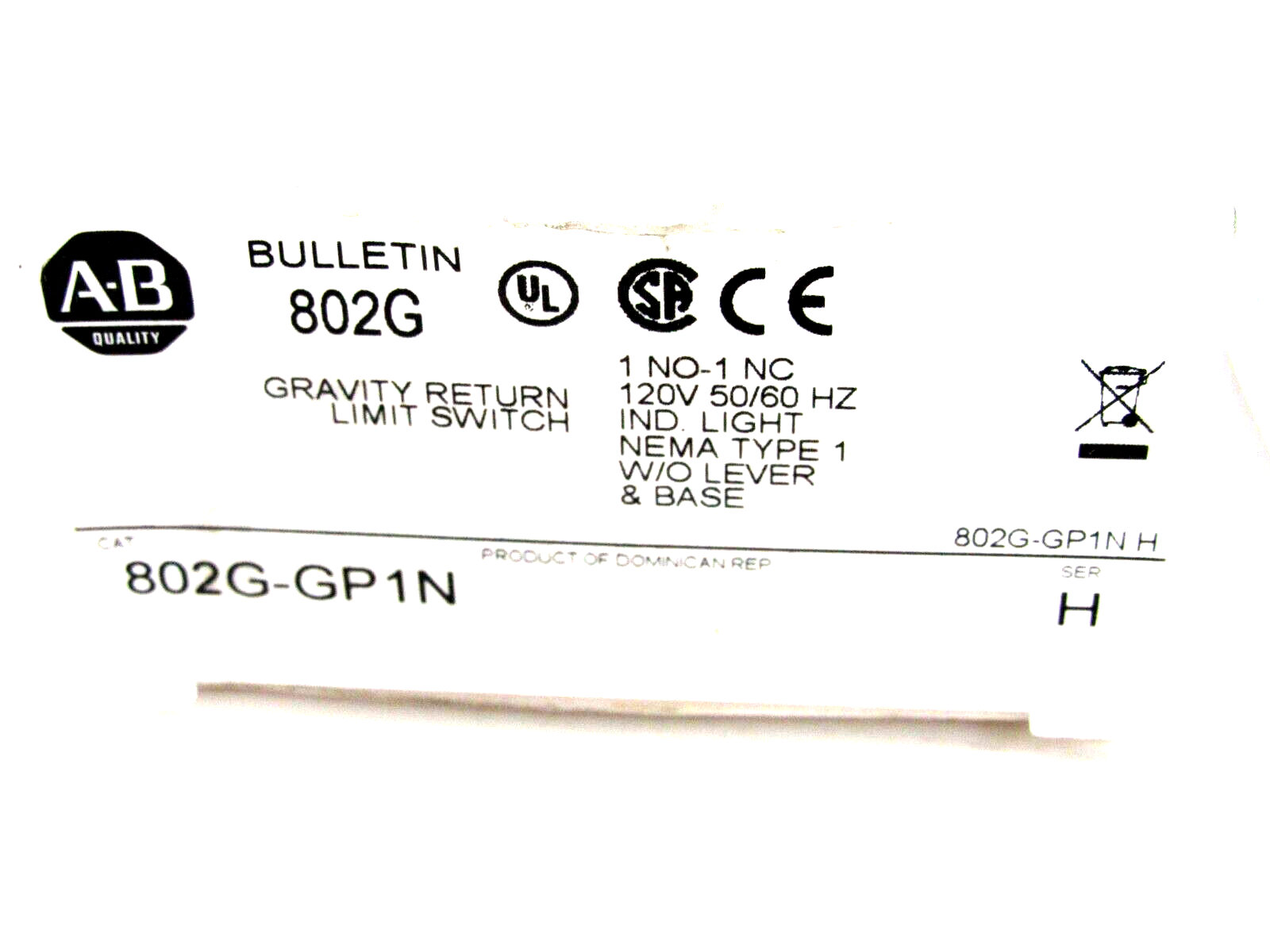 NEW ALLEN BRADLEY 802G-GP1N LIMIT SWITCH SERIES H 802GGP1N - Image 5