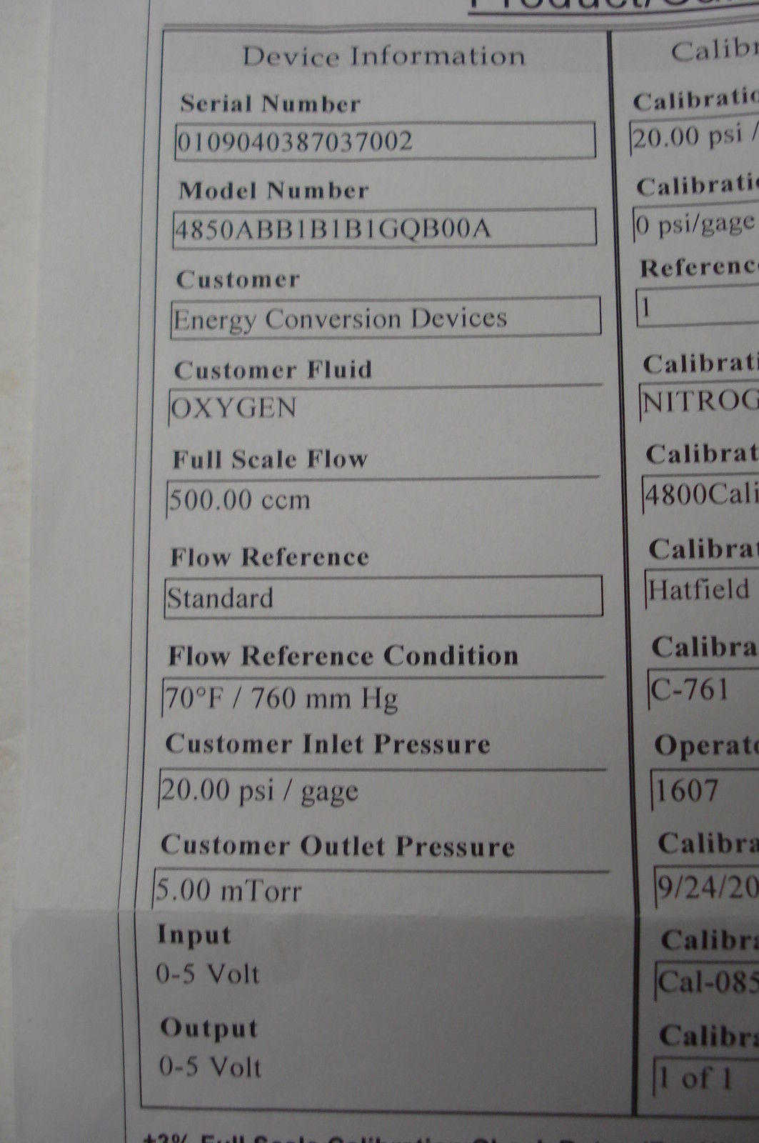 NEW BROOKS INSTRUMENTS 4850ABB1B1B1GQB00A MASS FLOW CONTROLLER MODEL 4800 SERIES - Image 4