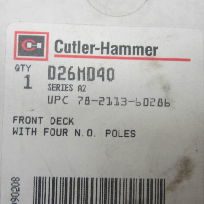 NEW CUTLER HAMMER D26MD40 RELAY DECK ADDER