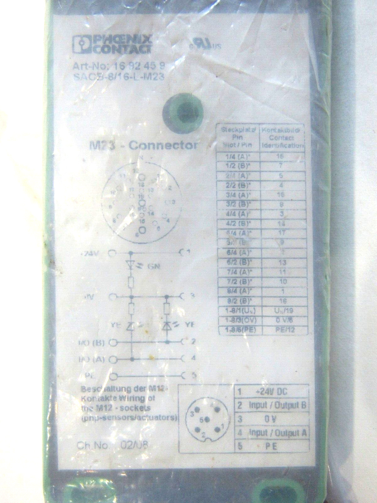 NEW PHOENIX CONTACT SACB-8/16-L-M23 SENSOR / ACTUATOR BOX SACB816LM23 - Image 4