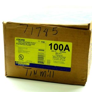 NEW SEALED SQUARE D H363RB HEAVY DUTY SAFETY SWITCH 100AMP 600V 50/60HZ