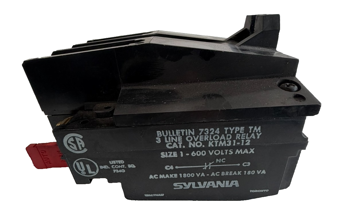 NEW SYLVANIA KTM31-12 OVERLOAD RELAY SIZE 1 600V TYPE 7324 TM3 KTM3112 - Image 5