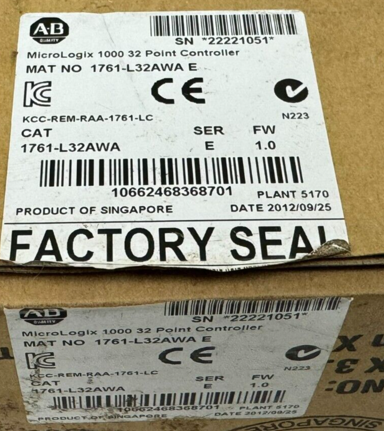 ALLEN BRADLEY 1761-L32AWA MICROLOGIX 1000 CONTROLLER SER. E FW: 1.0 NEW SURPLUS - Image 5