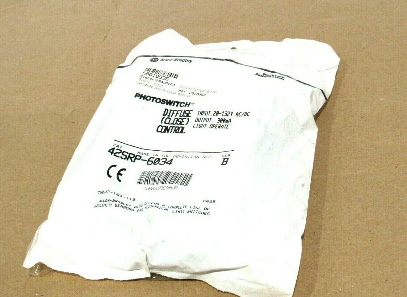 NEW ALLEN BRADLEY 42SRP-6034 PHOTOSWITCH SER.B 42SRP6034