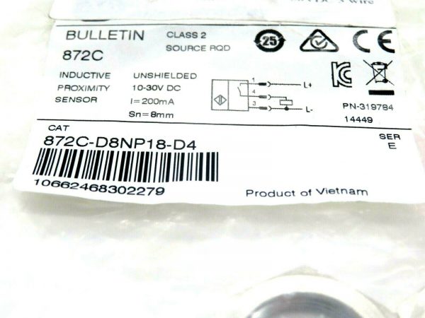 NEW ALLEN BRADLEY 872C-D8NP18-D4 PROXIMITY SENSOR 872CD8NP18D4 - Image 3