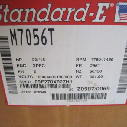 NEW BALDOR M7056T MOTOR 15/20HP 1460/1760RPM 3PH 50/60HZ 256T