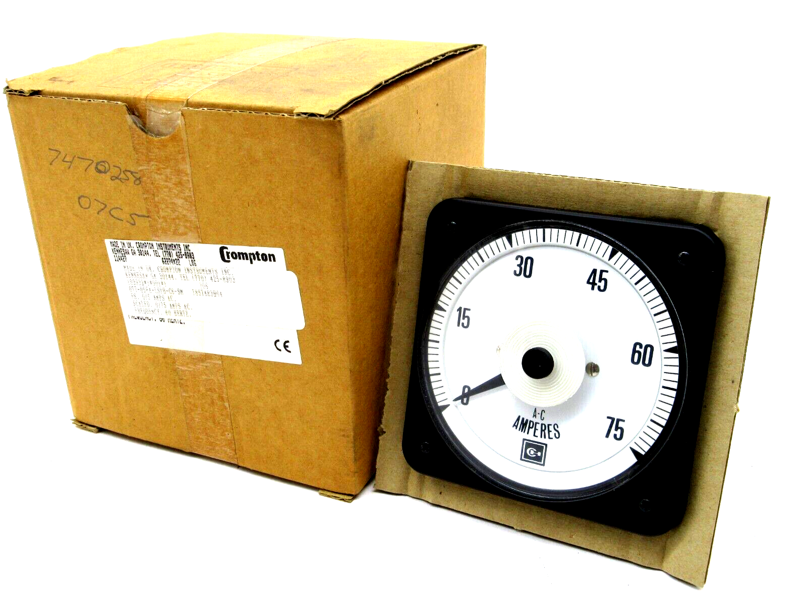 NEW CROMPTON 077-05FA-LSPB-C6-SM METER 0-75 07705FALSPBC6SM