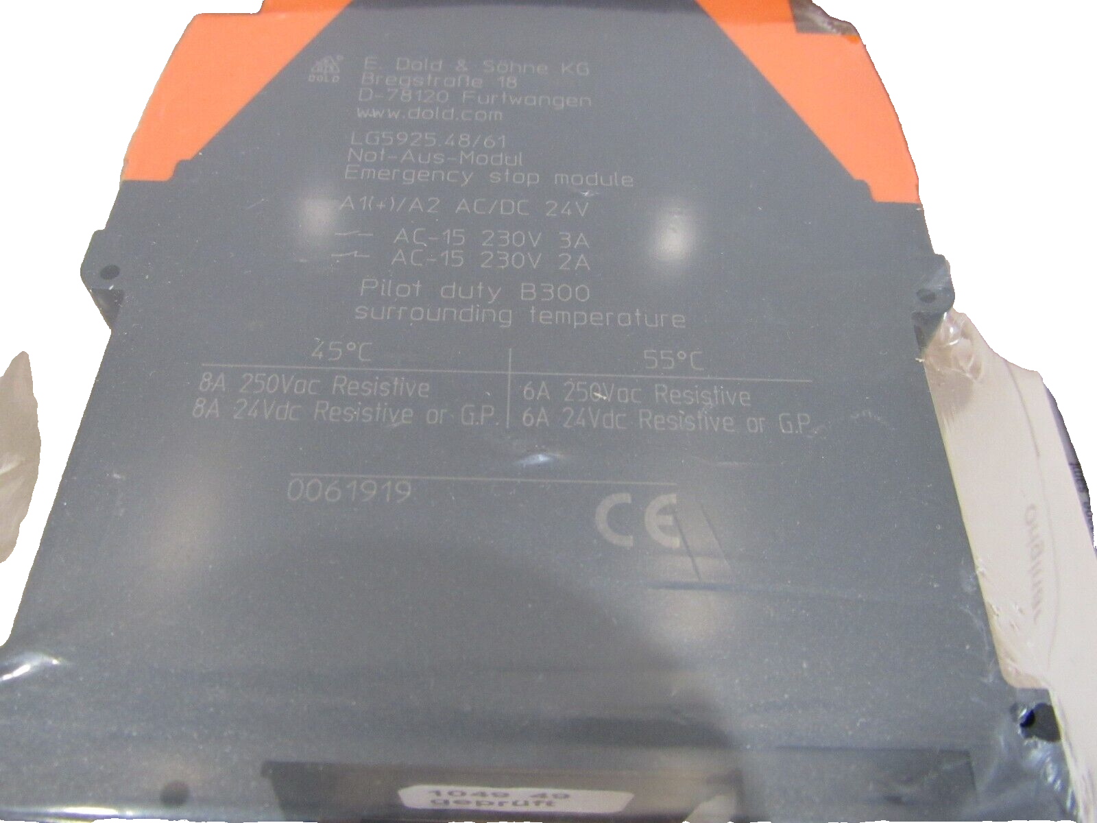 NEW E.DOLD LG5925-48-61-24 EMERGENCY STOP MODULE LG5925486124 - Image 4