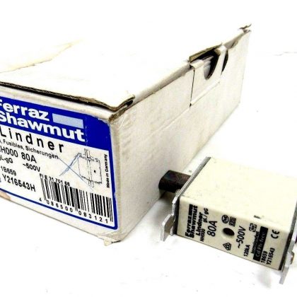 NEW LOT OF 6 FERRAZ SHAWMUT NH000-80A FUSE 80A 500V GL/GG NH00080A