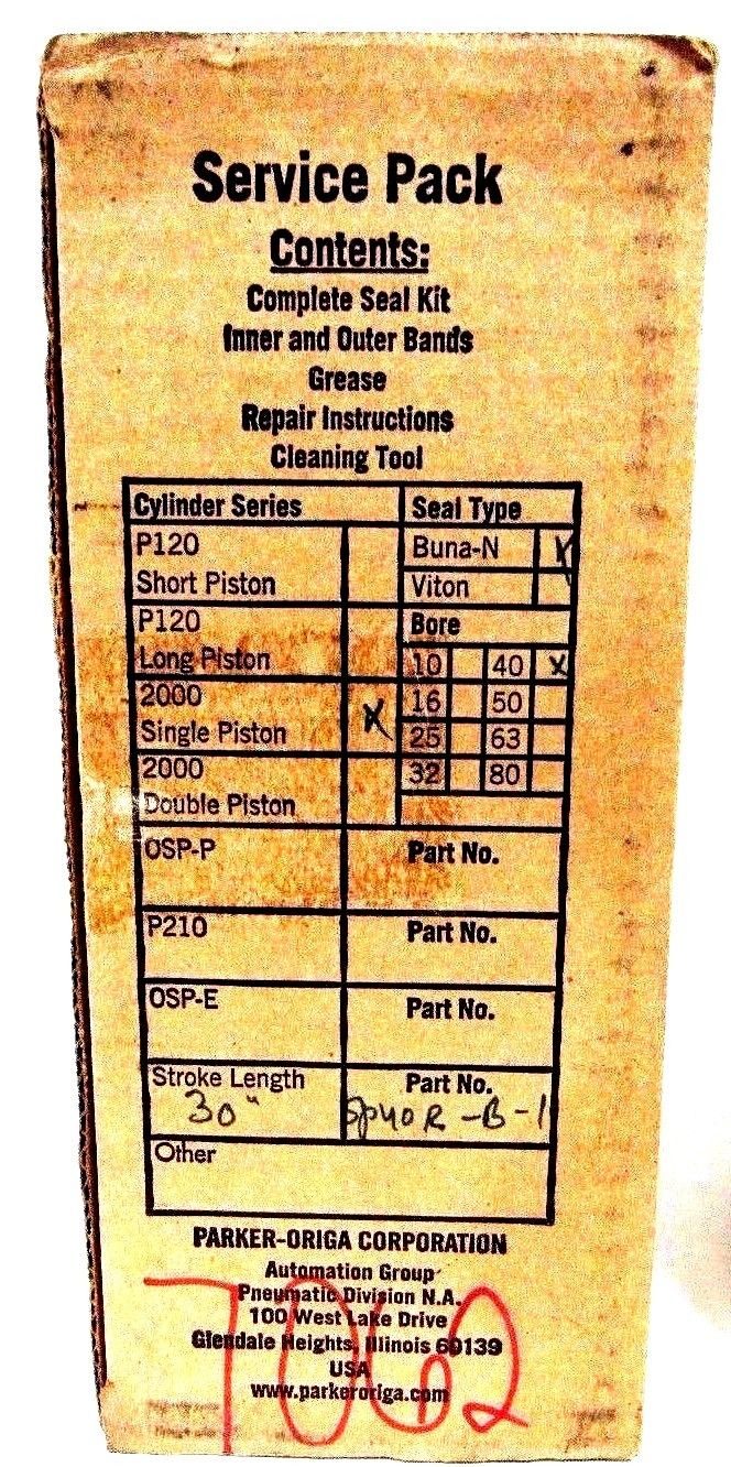 NEW PARKER SPYOR-B-1 SERVICE PACK SINGLE PISTON 30" STROKE BUNA-N SPYORB1 - Image 3