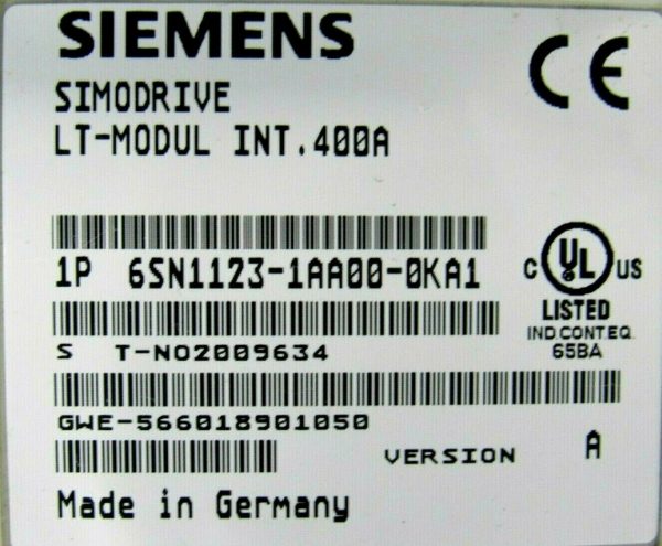 NEW SIEMENS 6SN1123-1AA00-0KA1 SIMODRIVE VER A WITH 6SN1118-0NJ00-0AA1 VER D - Image 7